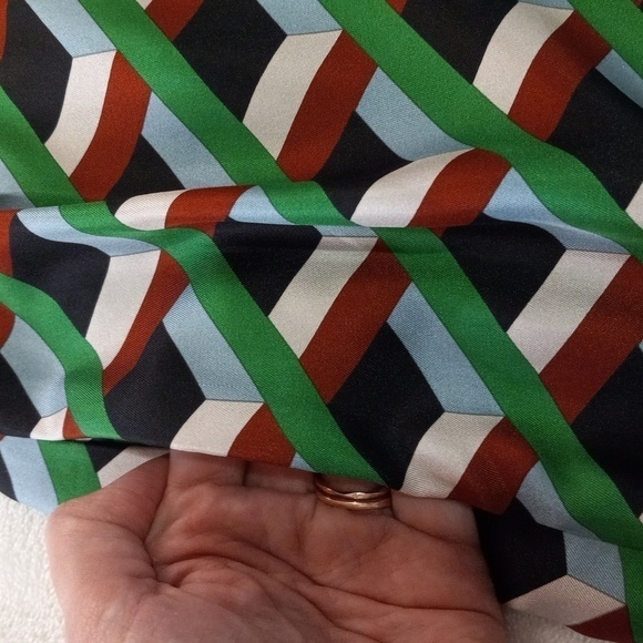 J. Crew Ratti Retro Silk Geometric Skirt in Simpatico Diamond Lattice NWT - Picture 11 of 16